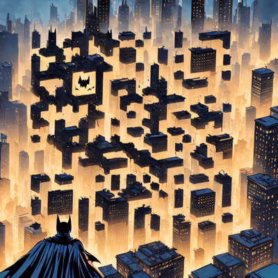 Caped Hero Night City Comic QR Code for Posters — image 1