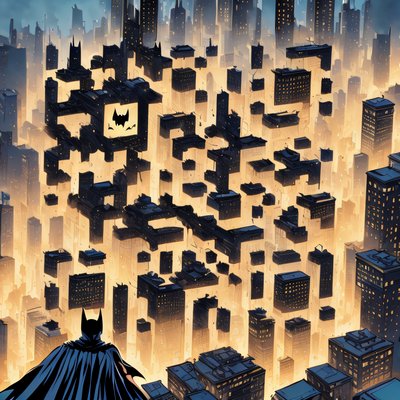 Caped Hero Night City Comic QR Code for Posters