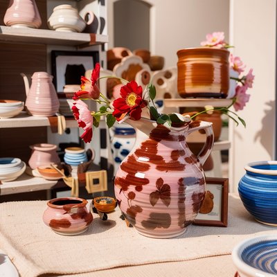 Pink Ceramic Jug Photo QR Code Art