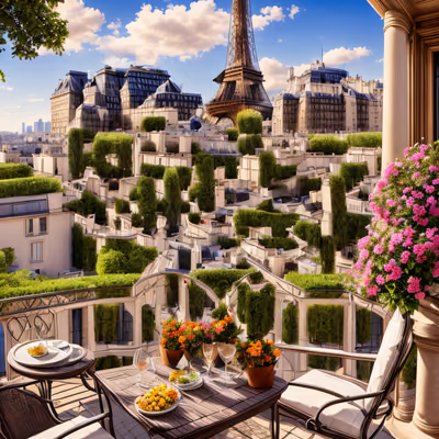 Paris Balcony Eiffel Tower View QR Code for Posters — image 1