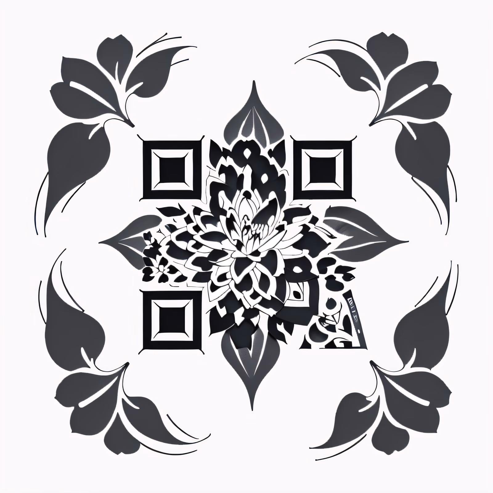 Lotus Flower Ink Tattoo QR Code for Temporary Tattoos — image 1
