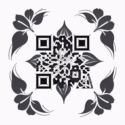 Lotus Flower Ink Tattoo QR Code for Temporary Tattoos — image 1