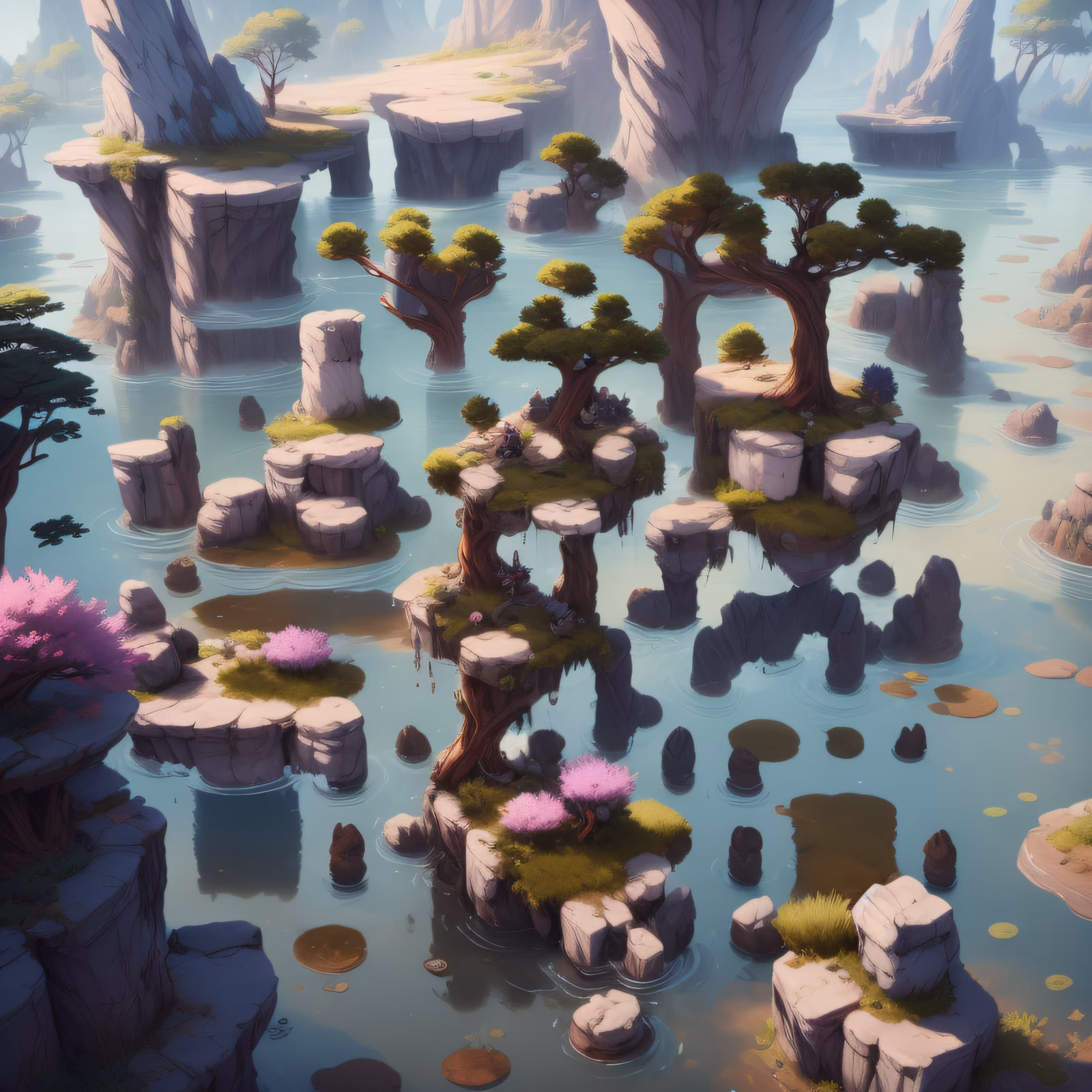 Floating Rock Islands Game World QR Code for Posters — image 1