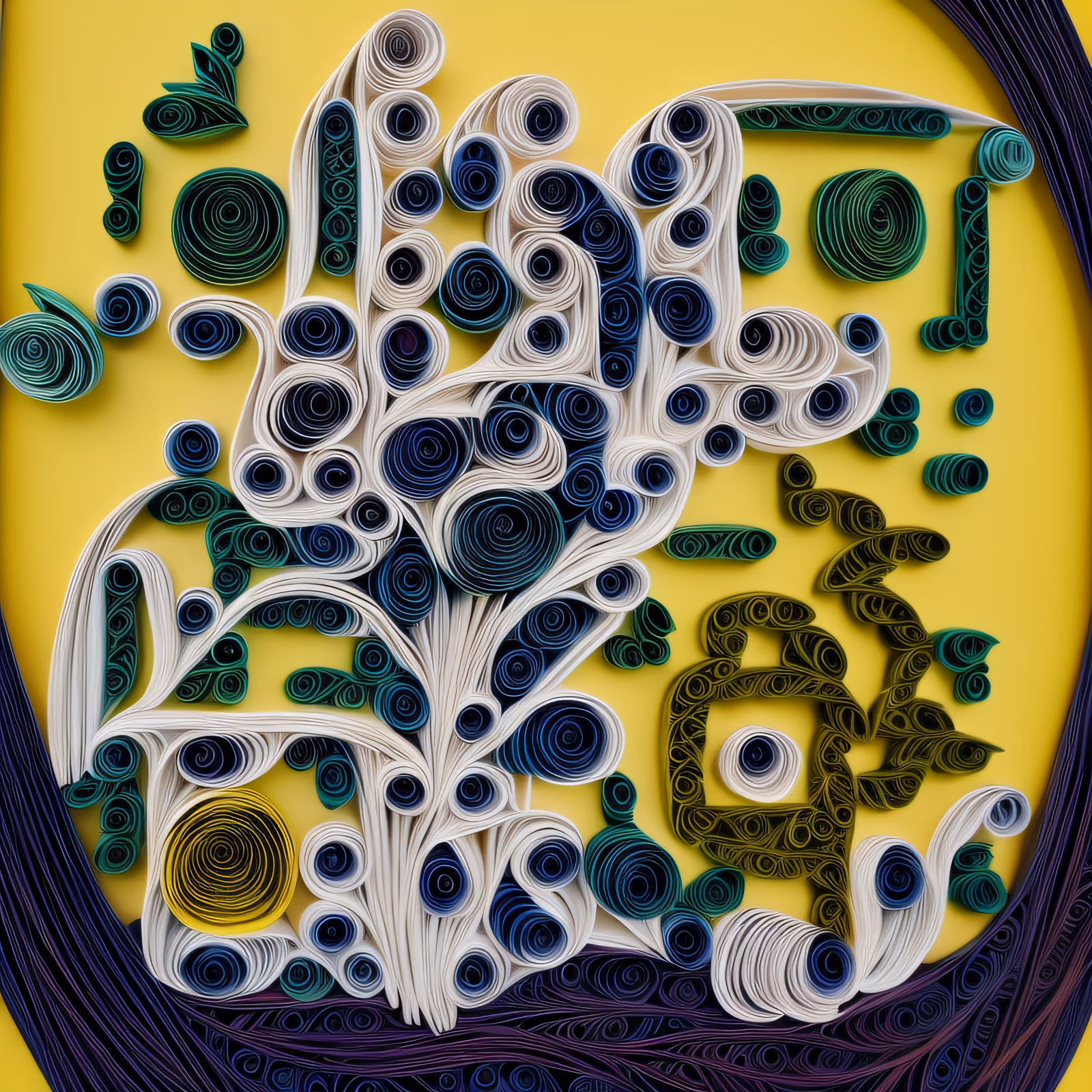 Paper Quilled Tree Ornamental QR Code Art — image 1