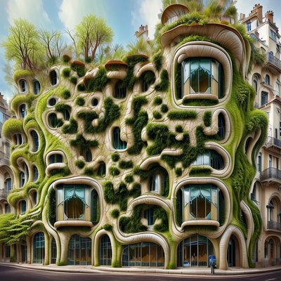 Green Living Facade Art Nouveau QR Code Art