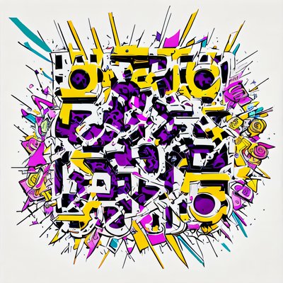 Граффити-взрыв из букв: QR-код для постеров