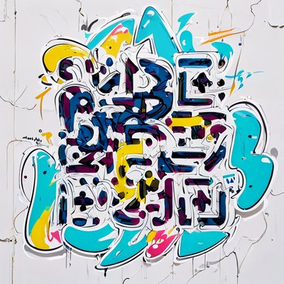 Graffiti Lettering Street Art QR Code for Stickers