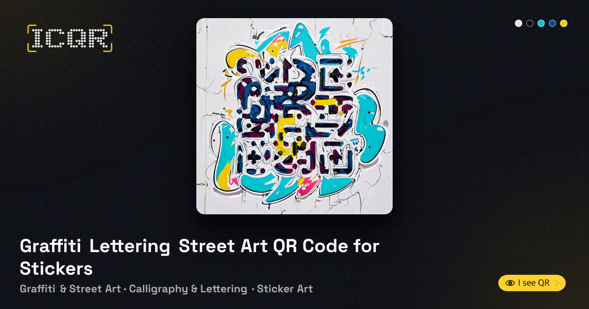 Graffiti Lettering Street Art QR Code for Stickers • ICQR