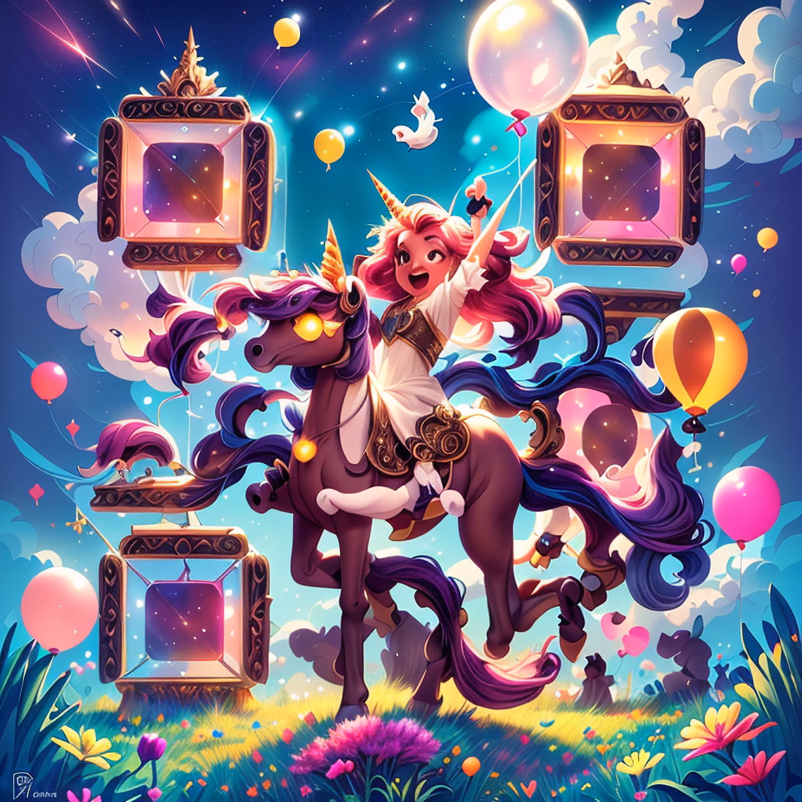 Unicorn Rider Balloon Fantasy QR Code for Posters — image 1