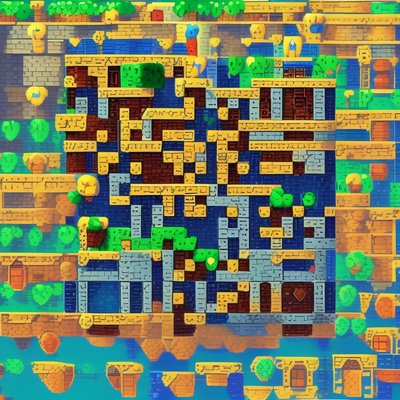 Pixel Art Platformer Level Pattern QR Code for Posters