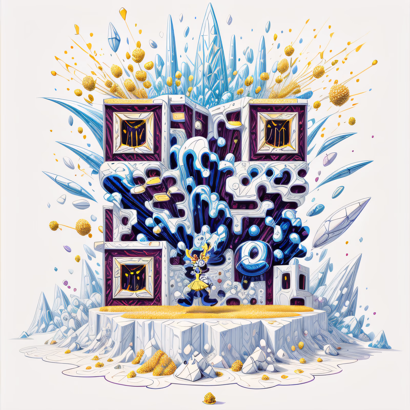 Crystal Pollen Burst Game Art QR Code for Posters — image 1