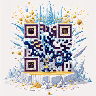 Crystal Pollen Burst Game Art QR Code for Posters — image 1