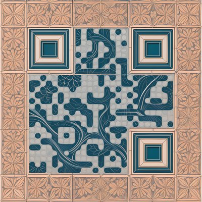 Цветочная плитка: орнаментальный QR-код