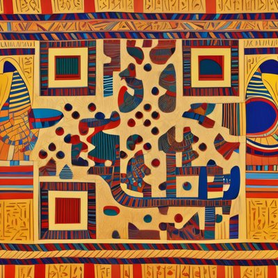 Egyptian Hieroglyph Pattern QR Code Art