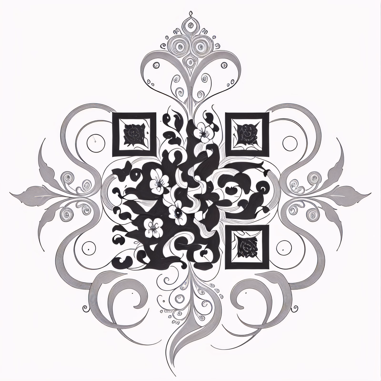 Floral Vine Ink Tattoo QR Code for Temporary Tattoos — image 1