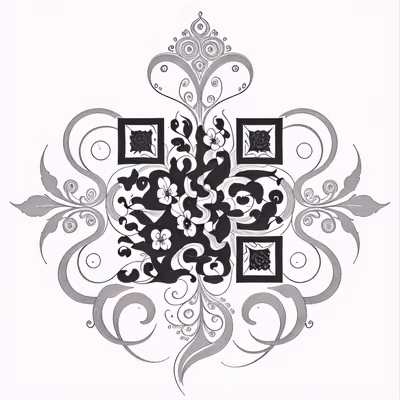 Floral Vine Ink Tattoo QR Code for Temporary Tattoos — image 1
