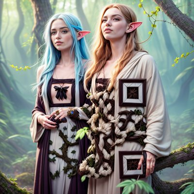 Elf Women Forest Fantasy QR Code for Posters