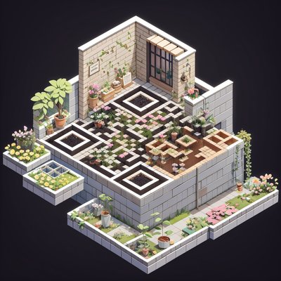 Isometric Florist Garden Shop QR Code Art