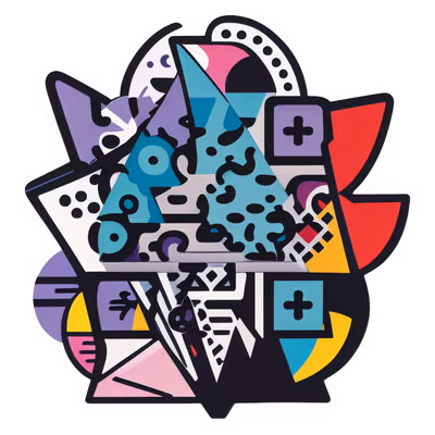 Memphis Geometric Abstract Vector QR Code for Stickers — image 1
