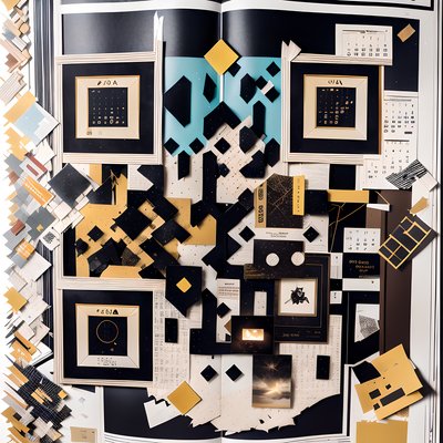 Torn Calendar Papercut Collage QR Code for Posters