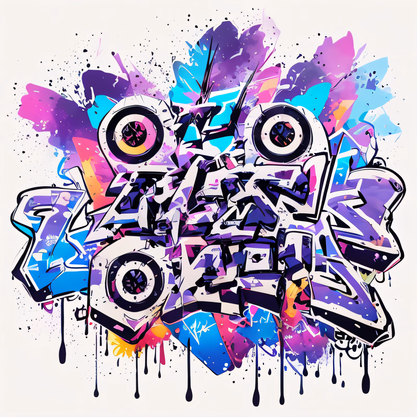 Wildstyle Graffiti Lettering QR Code for Stickers — image 1