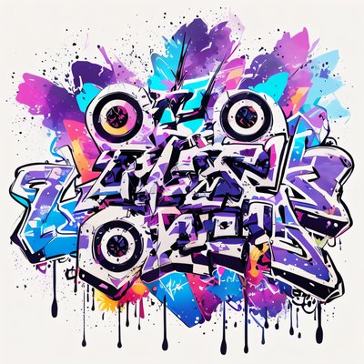 Wildstyle Graffiti Lettering QR Code for Stickers