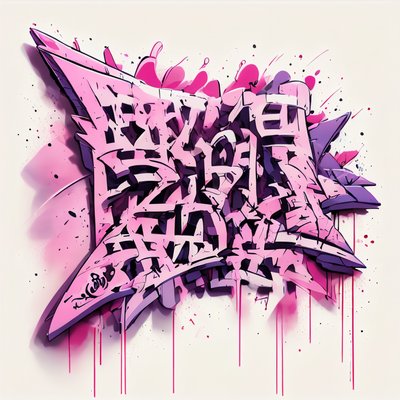 Pink Wildstyle Graffiti Lettering Symbol QR Code for Apparel