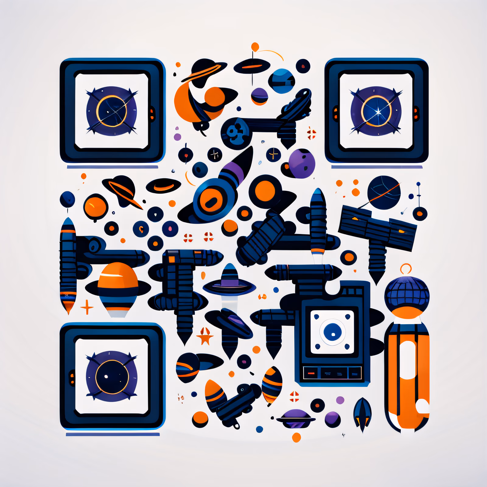 Space Icons Vector QR Code for Posters — image 1