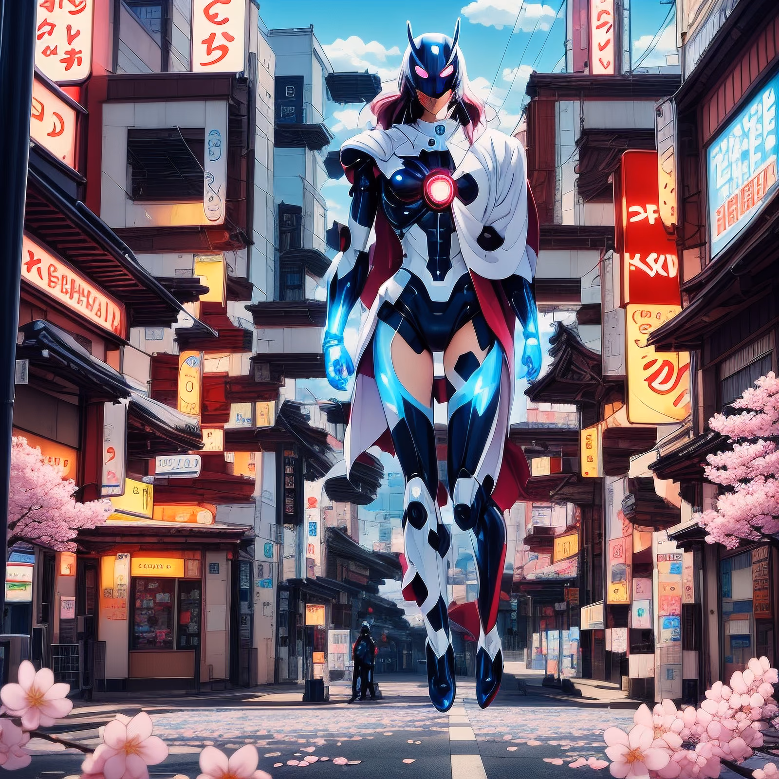Anime Superhero Tokyo Street QR Code Art — image 1