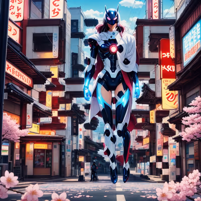 Anime Superhero Tokyo Street QR Code Art — image 1