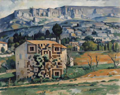 Provencal Farmhouse Oil Painting QR Code Art — image 1