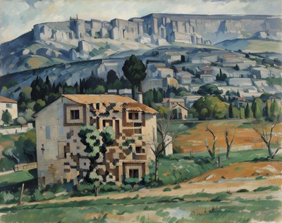 Provencal Farmhouse Oil Painting QR Code Art