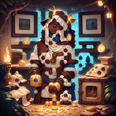 Cute Mummy Treasure Dungeon QR Code for Posters
