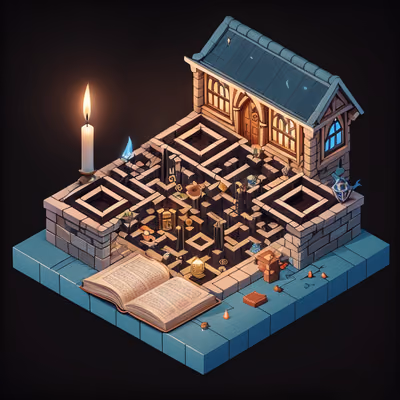 Изометрическая комната ведьмы: диорама, QR-код — изображение 1