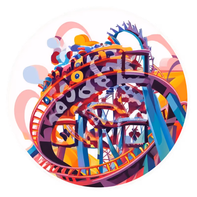Roller Coaster Vector Illustration QR Code for Stickers — image 1