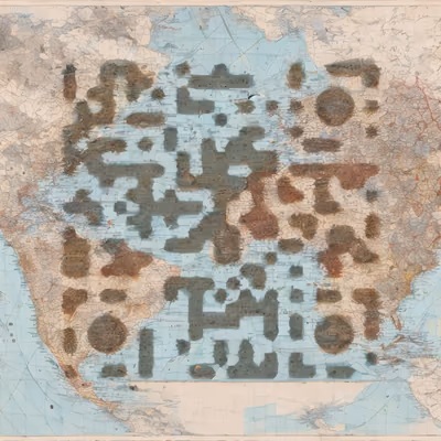 Vintage World Map Atlas QR Code Art — image 1