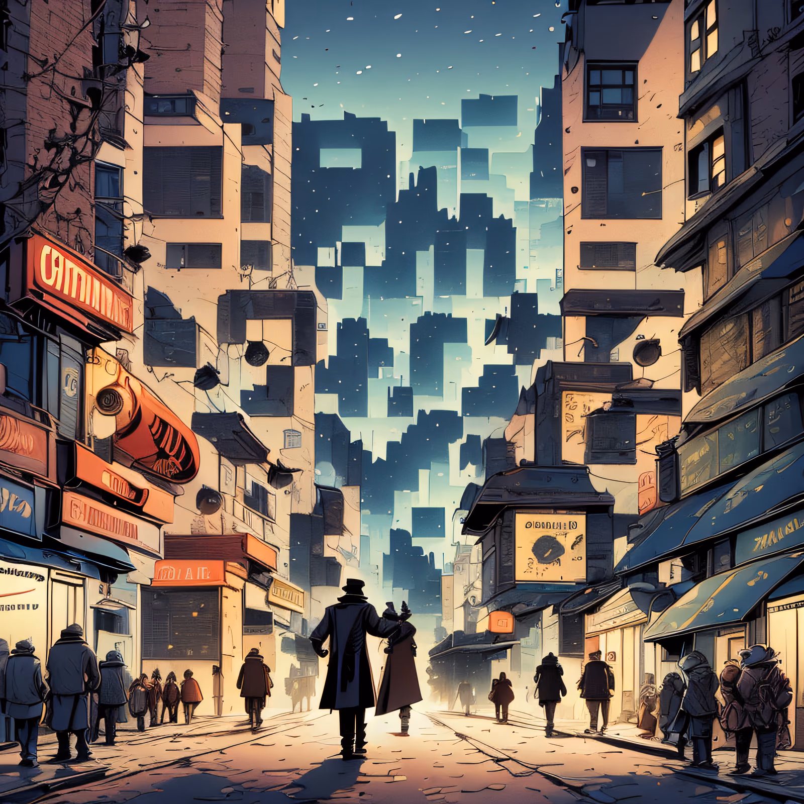 Night City Street Comic QR Code for Posters — image 1
