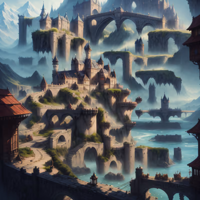 Fantasy Castle City Matte Painting QR Code Art — image 1
