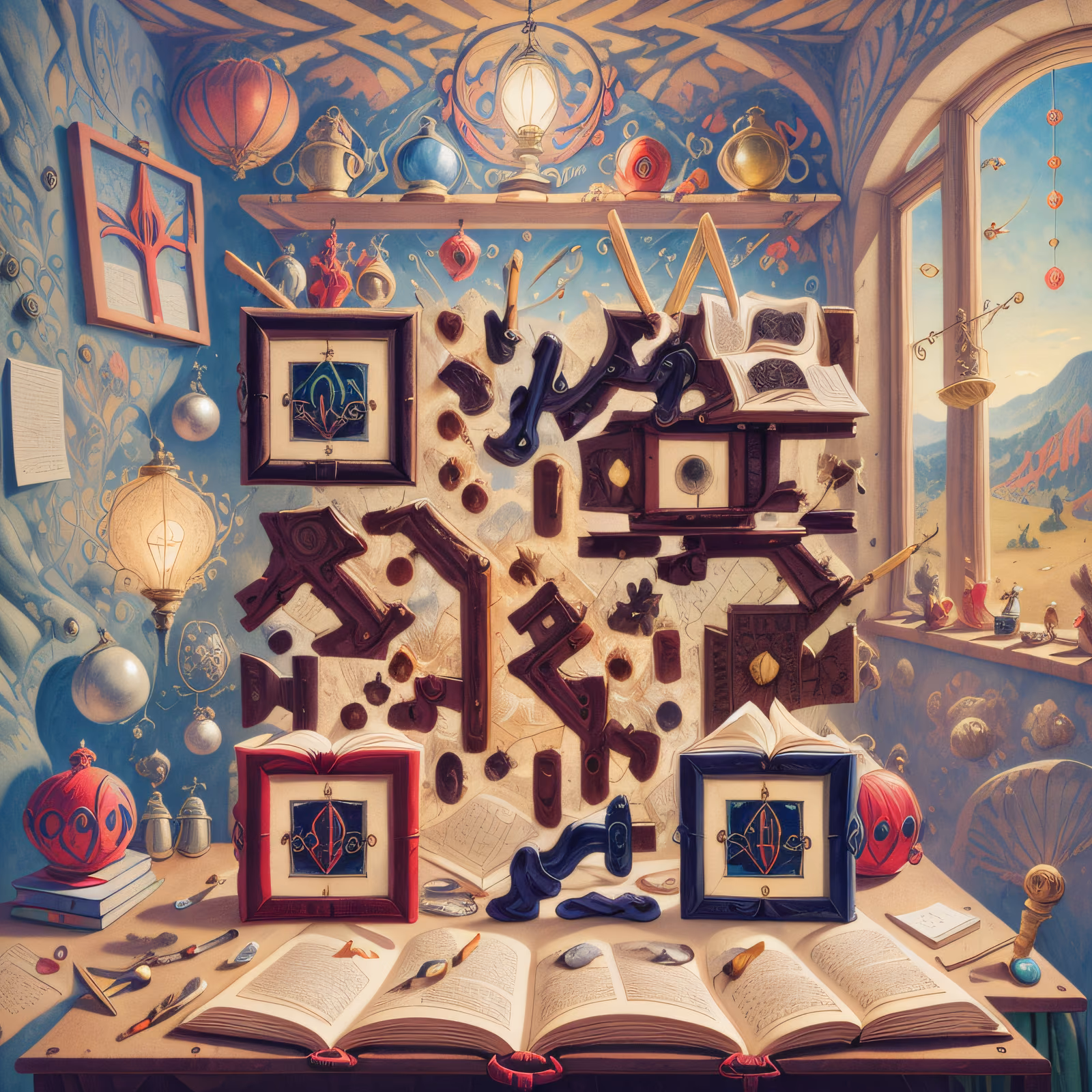 Wizard Spellbook Desk Fantasy QR Code Art — image 1