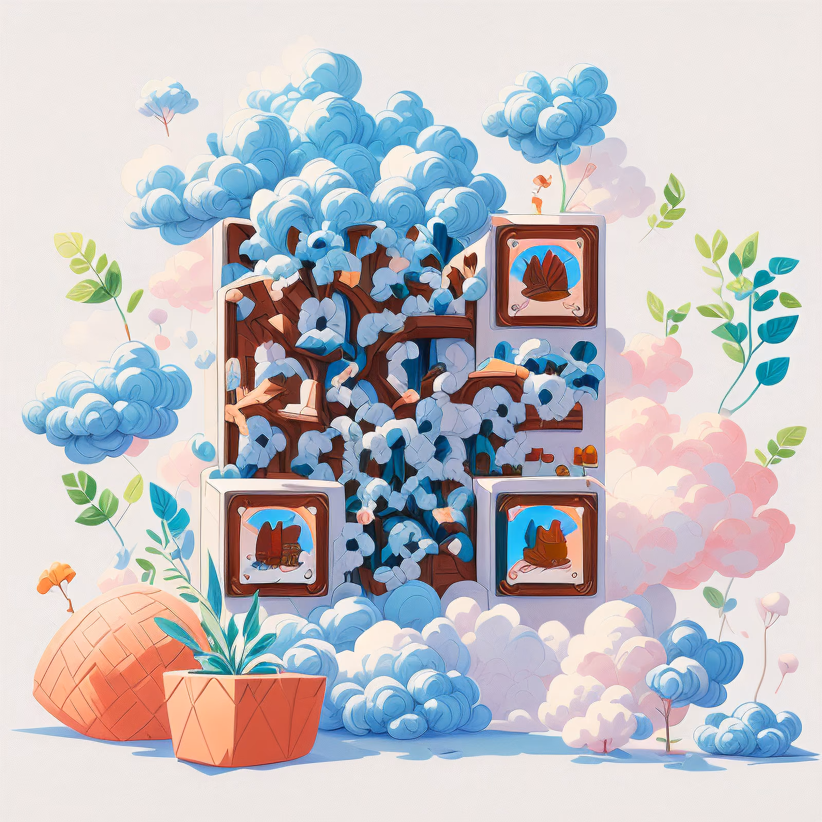 Cloud Plants Game Art QR Code for Stickers — image 1