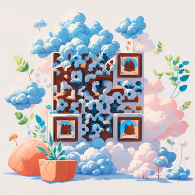 Cloud Plants Game Art QR Code for Stickers — image 1