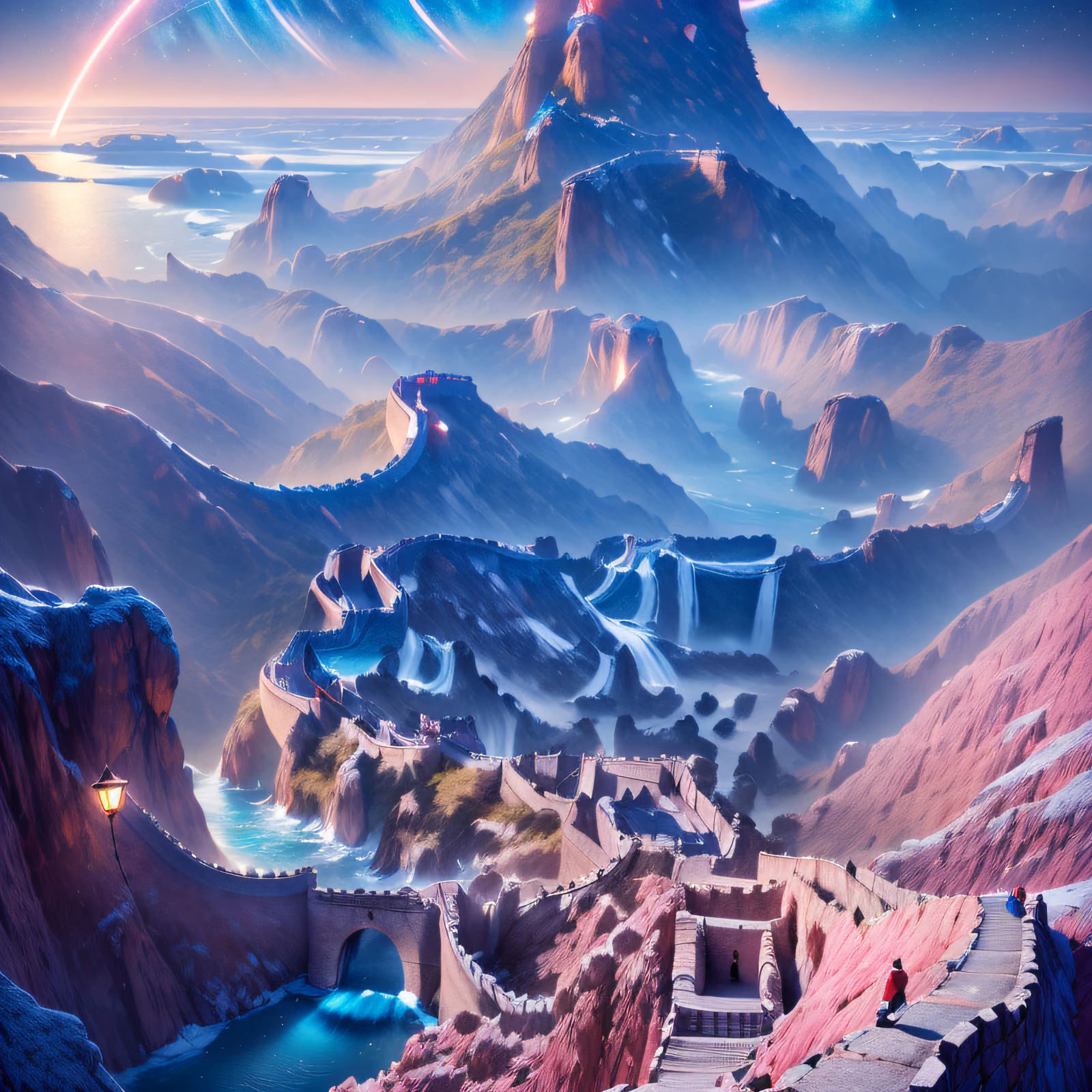 Fantasy Great Wall Mountain Landscape QR Code Art — image 1