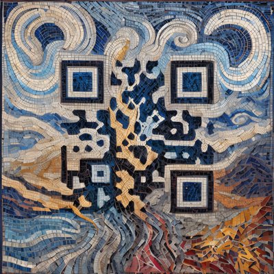 Thunderstorm Swirling Clouds Mosaic QR Code Art