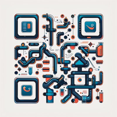 Laboratory Pipes Test Tubes Vector QR Code