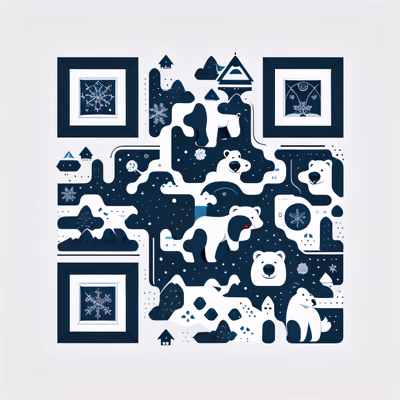 Polar Bears and Igloos Vector QR Code for Posters — image 1