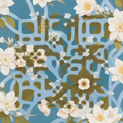 White Blossom Floral Vector QR Code Art
