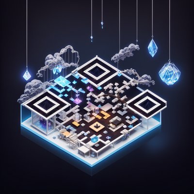 Isometric Dream Clinic Diorama QR Code for Posters