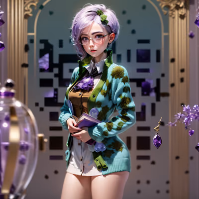 Girl With Book 3D Fantasy QR Code for Posters — image 1
