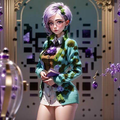 Girl With Book 3D Fantasy QR Code for Posters