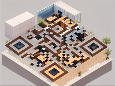 Isometric Modern Office 3D QR Code — image 1